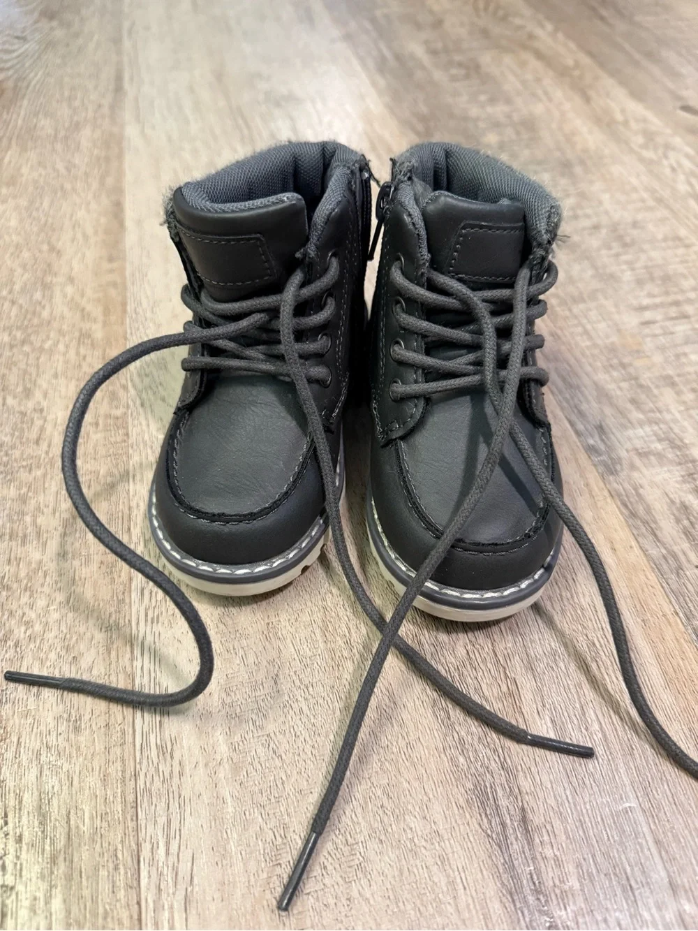 Falls Creek Kids Gray Lace-Up Ankle Dress Boots Size 6T